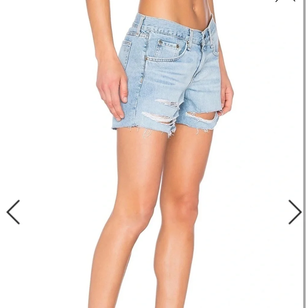 NWOT Rag & Bone Distressed Boyfriend Denim Shorts Light Wash Size 26 Made in USA